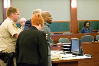 Floyd Mayweather Jr. appears in court at the Regional Justice Center on Friday, June 1, 2012, to start his 90-day jail sentence for domestic battery.