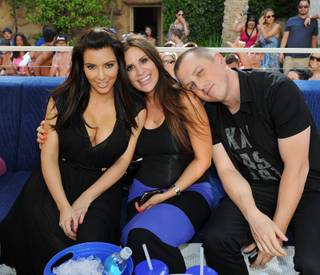Kim Kardashian, with Marla Esposito and Mike Snedegar, hosts at Rehab in the Hard Rock Hotel on Sunday, June 3, 2012.