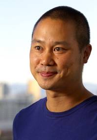 Tony Hsieh, CEO of Zappos.com, poses in the Ogden in downtown Las Vegas Thursday, June 7, 2012.