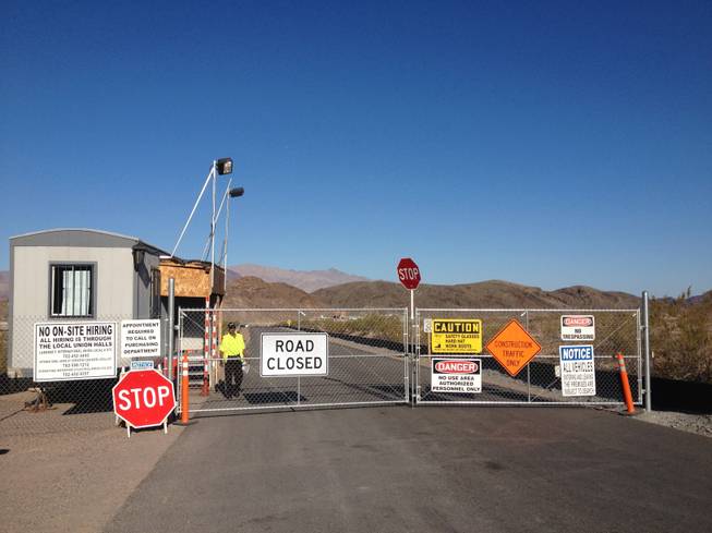 A road near a reported tunnel accident near Lake Mead is closed Monday, June 11.