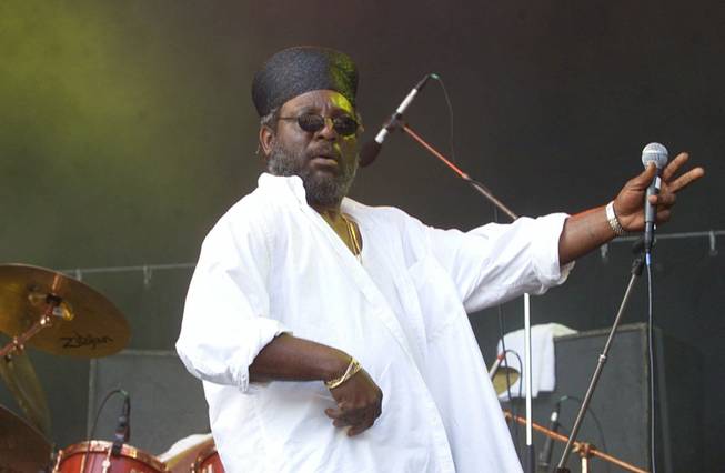 Jamaican reggae band Third World singer William Rugs Clark performs at the Gurten Festival in Bern, Switzerland on Friday, July 13, 2001. 
