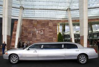 A compressed natural gas (CNG)-powered limousine is shown at the Aria porte cochere Thursday, July 19, 2012. Aria has 29 CNG-powered limousines. Bellagio and Mirage also have CNG-powered limousines.