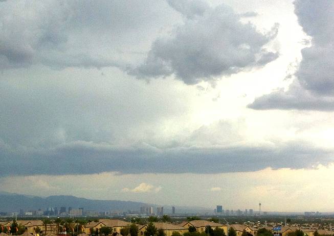 A view of a storm cell on Monday, July 23, 2012