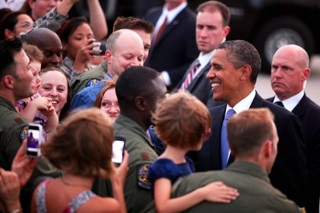 Obama Arrives at Nellis - August 21, 2012