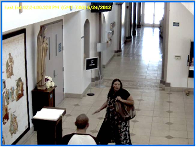 Surveillance video shows the duo tampering with and stealing a church donation box at St. John Newman Catholic Church, 2575 West El Campo Grande Ave., North Las Vegas.