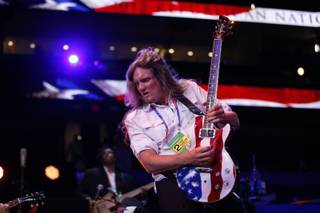 Guitarist Joel Hoekstra of Night Ranger rehearses at the Republican National Convention in Tampa, Fla., on Tuesday, Aug. 28, 2012. 