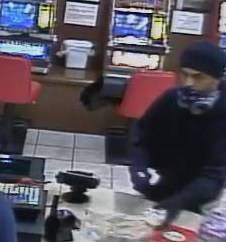 A suspect in the armed robbery of a convenience store near Boulder Highway and Tropicana Avenue was caught on surveillance.