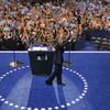 President Barack Obama waves after his speech to the Democratic National Convention in Charlotte, N.C., on Thursday, Sept. 6, 2012. 
