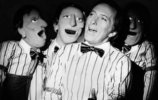 Andy Williams sings along with three life-sized clones of himself, created by Muppet master Jim Henson, in a barbershop quartet segment of an upcoming Muppet Show, March 21, 1980. Williams guest stars on ?The Muppet Show,? to be aired nationally.