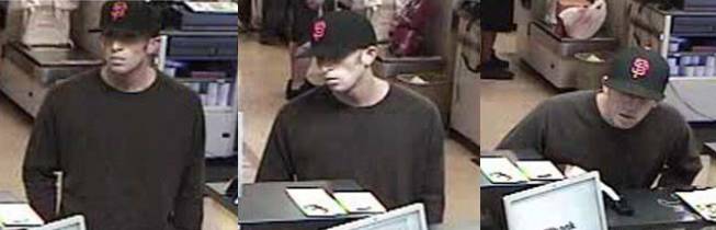 This man was caught on surveillance video robbing a bank Thursday, Sept. 27, 2012, near South Durango Drive and Warm Springs Road.