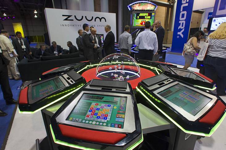 A bingo machine is displayed during the Global Gaming Expo (G2E) at the Sands Expo Center Tuesday, Oct. 2, 2012.