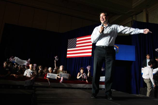 Sen. Marco Rubio, R- Fla. speaks at Green Valley Ranch in Henderson on Tuesday, October 2, 2012.