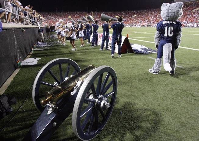 The Fremont Cannon sat in the corner of Sam Boyd Stadium on Oct. 2, 2010, as UNR defeated UNLV 44-26 and kept the trophy. The teams get together Saturday at noon in Las Vegas with the Rebels trying to snap a seven-game losing streak in the series.