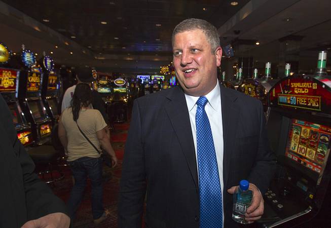 D Las Vegas CEO Derek Stevens is shown in the casino in downtown Las Vegas Tuesday, Oct. 9, 2012. The casino, formerly Fitzgeralds, is celebrating it's rebranding and renovation with festivities this weekend.