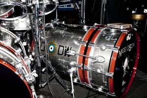 A close up of Nigel Olsson's bass drum.