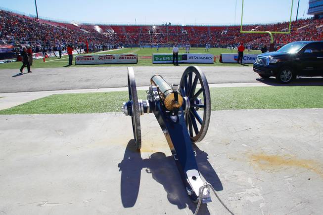 The Fremont Canon sits outside the end zone at Sam Boyd Stadium during the game between UNLV and UNRSaturday, Oct. 13, 2012 at Sam Boyd Stadium. UNR came from behind and won the game, for the eighth consecutive time, 42-37.