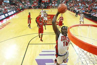 UNLV forward Anthony Bennett dunks during the team’s First Look scrimmage Thursday, Oct. 18, 2012 at the Thomas & Mack.