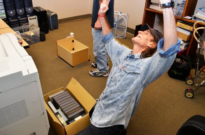 Randy Williams is ecstatic after finding his video tapes of 1994 performances, which ended up at Las Vegas E-Waste, Thursday, Oct. 25, 2012.