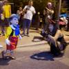 Jaden Brittell, 2, dressed as Pinocchio, prepares to walk in the third annual Halloween Parade  in downtown Las Vegas Wednesday, October 31, 2012.