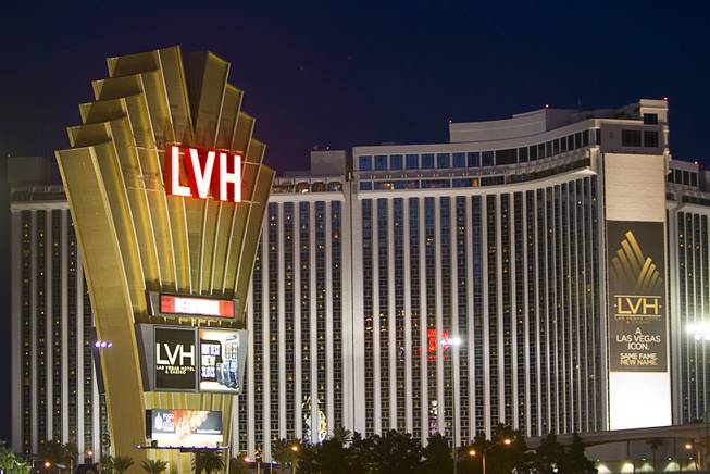 An exterior view of LVH, or Las Vegas Hotel, formerly the Las Vegas Hilton, on Wednesday, Oct. 31, 2012. 