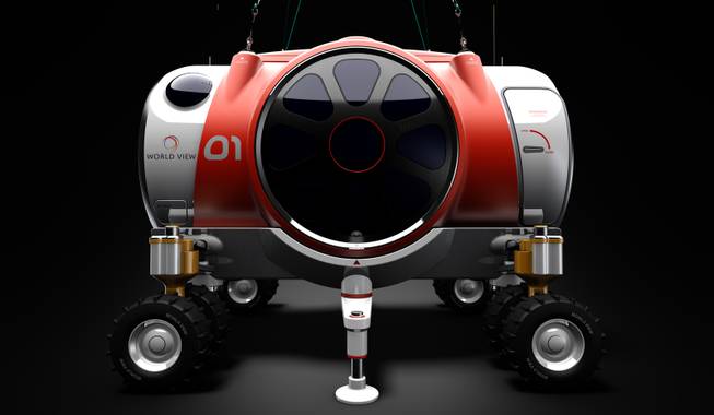 This artist's rendering provided by World View Enterprises shows their design for a capsule, which will be lifted by a high-altitude balloon up 19 miles into the air for tourists. Company CEO Jane Poynter said people would pay $75,000 to spend a couple hours looking down at the curve of the Earth.
