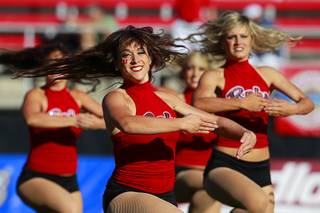 Rebel Girls perform a dance routine during UNLV's game against New Mexico at Sam Boyd Stadium Saturday, Nov. 3, 2012.