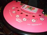The Fiesta Casino's black jack tables go pink for October breast cancer awareness month.