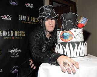 Guns N' Roses guitarist DJ Ashba celebrates his 40th birthday at the Joint in the Hard Rock Hotel on Saturday, Nov. 10, 2012.