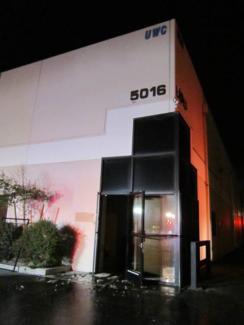 A fire early Sunday, Nov. 11, 2012, caused an estimated $1 million damage to a Universal Watch Co. building in Las Vegas.