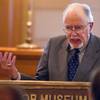 G. Robert Blakey speaks in the courtroom at the Mob Museum in downtown Las Vegas Tuesday, Nov. 13, 2012.