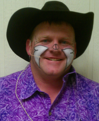 Rodeo clown Justin Rumford, alternate clown/barrelman for the 2012 National Finals Rodeo.