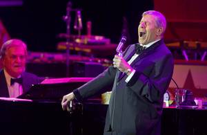 Entertainer Jerry Lewis sings during a performance at the Orleans Showroom Sunday, November 18, 2012.