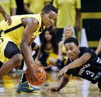 Oregon freshman Dominic Artis, a Findlay Prep grad, comes up with a loose ball against Portland State on Nov. 12, 2012. Artis helped the Ducks win that game, 80-69, and get them to a 4-0 start.