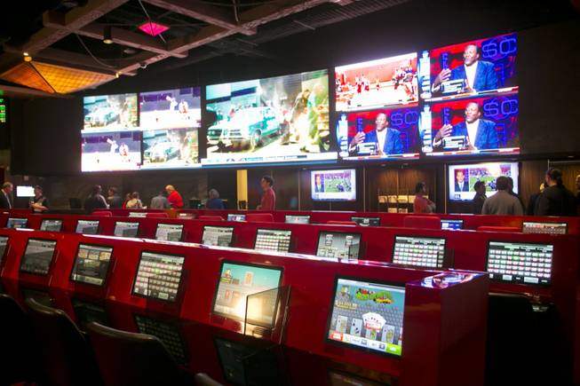 The Cantor Sports Book at Silverton held its grand opening Thursday, Nov. 29, 2012. The 2,000 square-foot sports book features a 2.35 million LED pixel video screen that can show four feature sporting events at once.