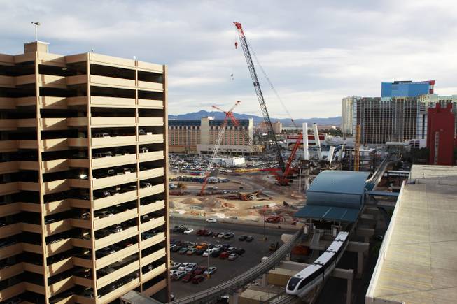 Construction on the Linq project is seen Thursday, November 29, 2012.