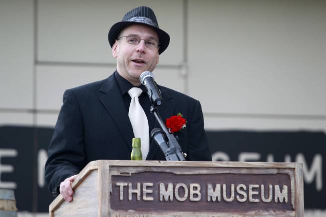 Museum executive director Jonathan Ullman speaks at an event at the Mob Museum Wednesday, Dec. 5, 2012 to publicize a party being held later that evening to mark the end of prohibition.