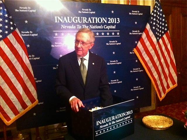 U.S. Sen. Harry Reid drew the names of 10 Nevadans on Monday, Dec. 10, 2012, to attend President Barack Obama's second-term inauguration in January.