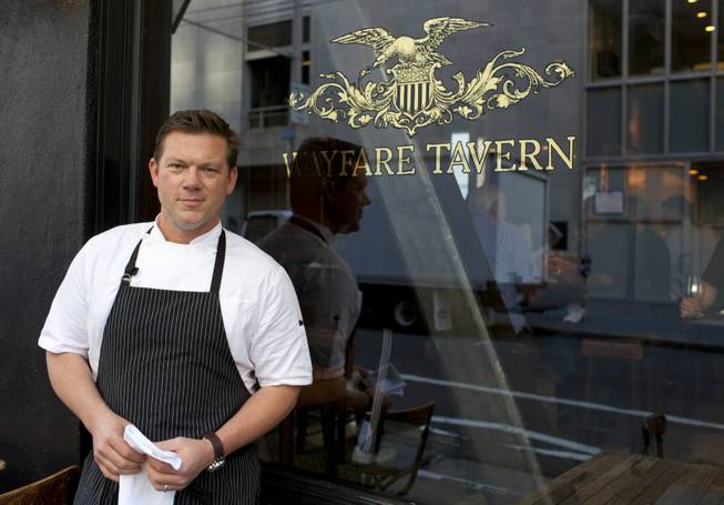 Chef Tyler Florence poses outside his Wayfare Tavern in San Francisco on Monday, Oct. 29, 2012.