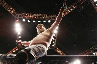 Roy Nelson salutes the crowd after knocking out Mike Mitrione during their bout at 