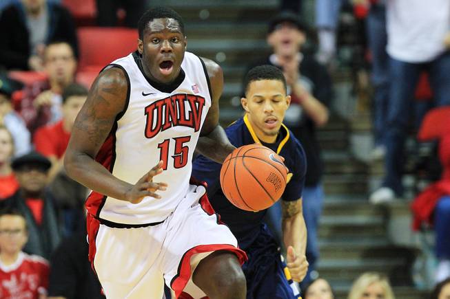 UNLV forward Anthony Bennett takes the ball up court on a fast break against Canisius during their game Saturday, Dec. 22, 2012 at the Thomas & Mack. The Runnin' Rebels won 89-74.