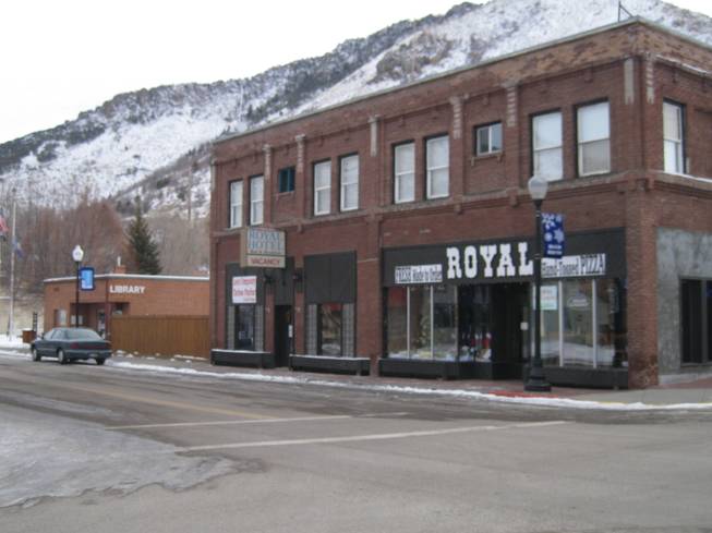 The Royal Hotel on the corner of Center and Main in Lava Hot Springs, Idaho.
