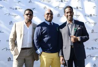 Nathan Morris, Wanya Morris and Shawn Stockman of Boyz II Men announce an extended residency at the Mirage on Thursday, Jan. 3, 2013.
