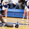 Isaiah Villaros of Basic sits on the ground after a play during a boys basketball game against Foothill at Basic High School in Henderson on Wednesday, January 9, 2013.