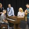 Cast members rehearse for "Million Dollar Quartet" in a warehouse near The Orleans on Tuesday, Jan. 15, 2013. From left are Benjamin D. Hale as Johnny Cash, Martin Kaye as Jerry Lee Lewis, Robert Britton Lyons as Carl Perkins, Felice Garcia as Dyanne and Tyler Hunter as Elvis Presley.