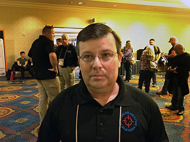 Ty Taylor, 49, is a New Hampshire firearm dealer and manufacturer who attended the 2013 SHOT Show at the Sands Convention Center.