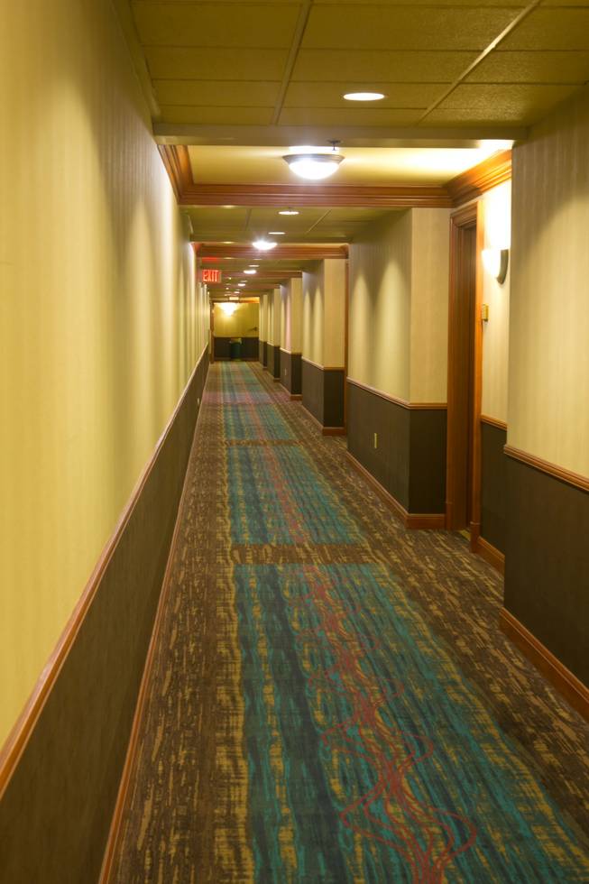 A look at the new carpeting in the hotel hallways at Terrible's, one of the many new additions the property has unveiled during their $7 million renovation, Wednesday, Jan. 16, 2013.