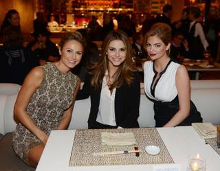 Stacy Keibler, Maria Menounos and Kate Upton attend the grand opening of Andrea's at the Encore on Wednesday, Jan. 16, 2013.