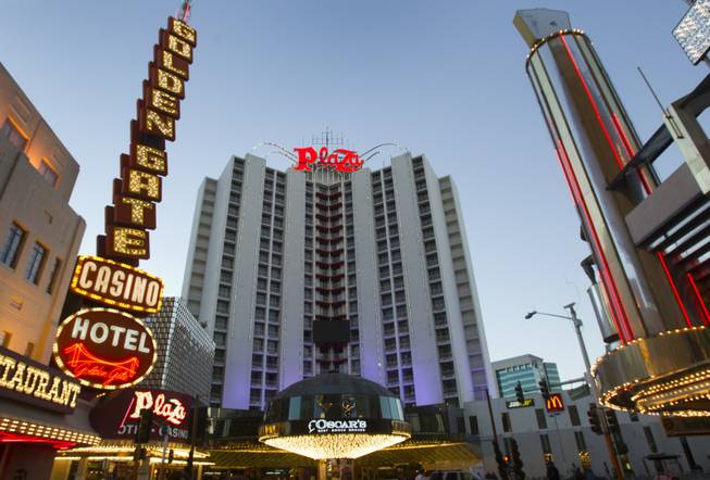 An exterior view of the Plaza casino in downtown Las Vegas, Sunday, Jan. 20, 2013.
