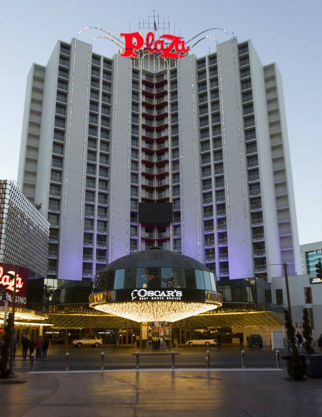 An exterior view of the Plaza casino in downtown Las Vegas, Sunday, Jan. 20, 2013.