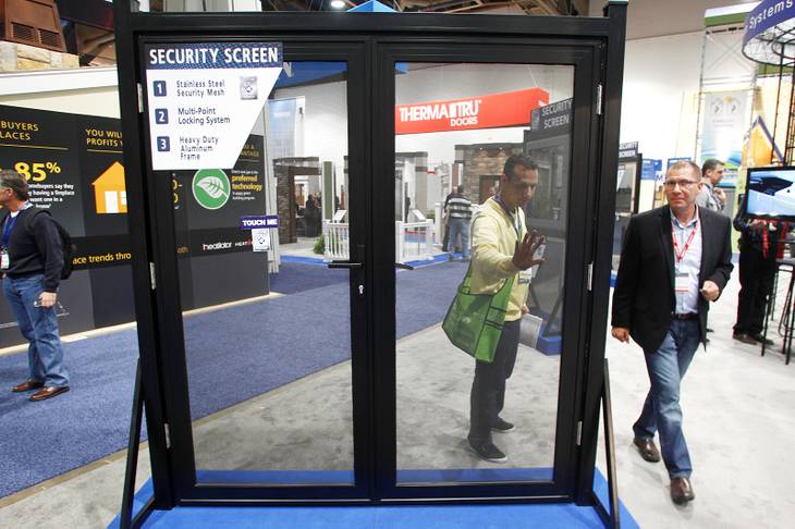 A metal security screen from Meshtec is seen at the NAHB International Builders' Show Wednesday, Jan. 23, 2013 at the Las Vegas Convention Center.